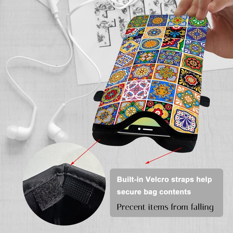 otilil Neoprene Cell Phone Sleeve Pouch Case Bag with Crossbody Strap Neck Lanyard for Women 7.1 X 3.9 in Bohemian Style - Image 3